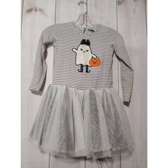 Counting Daisies Dress Girls 6‎ Halloween Ghost Gray White - Picture 1 of 7